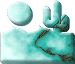 Desert scene in turquoise